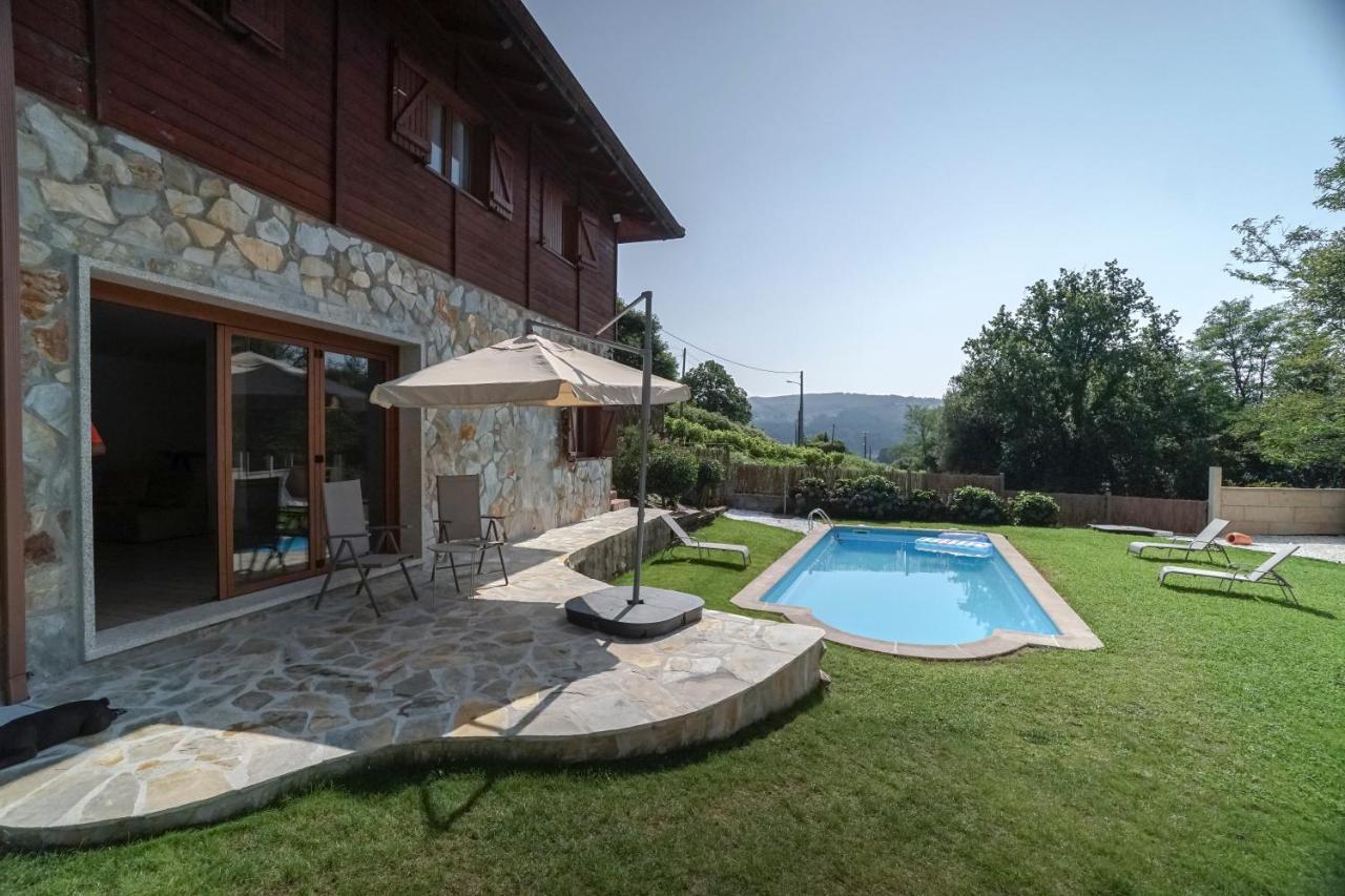 Willa Casa De Madera Con Piscina Privada Pontevedra Zewnętrze zdjęcie