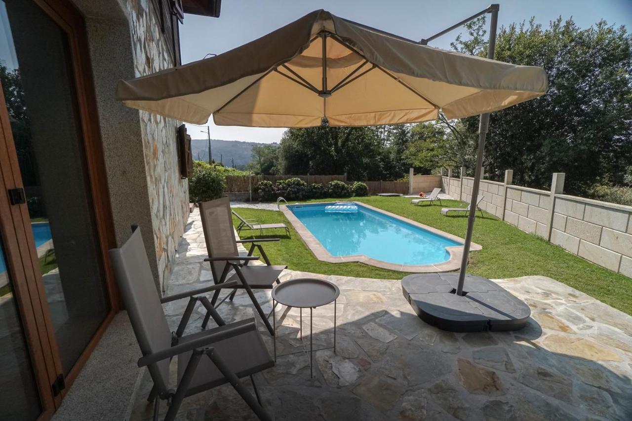 Willa Casa De Madera Con Piscina Privada Pontevedra Zewnętrze zdjęcie